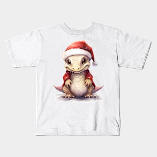 Komodo Dragon in Santa Hat Kids T-Shirt